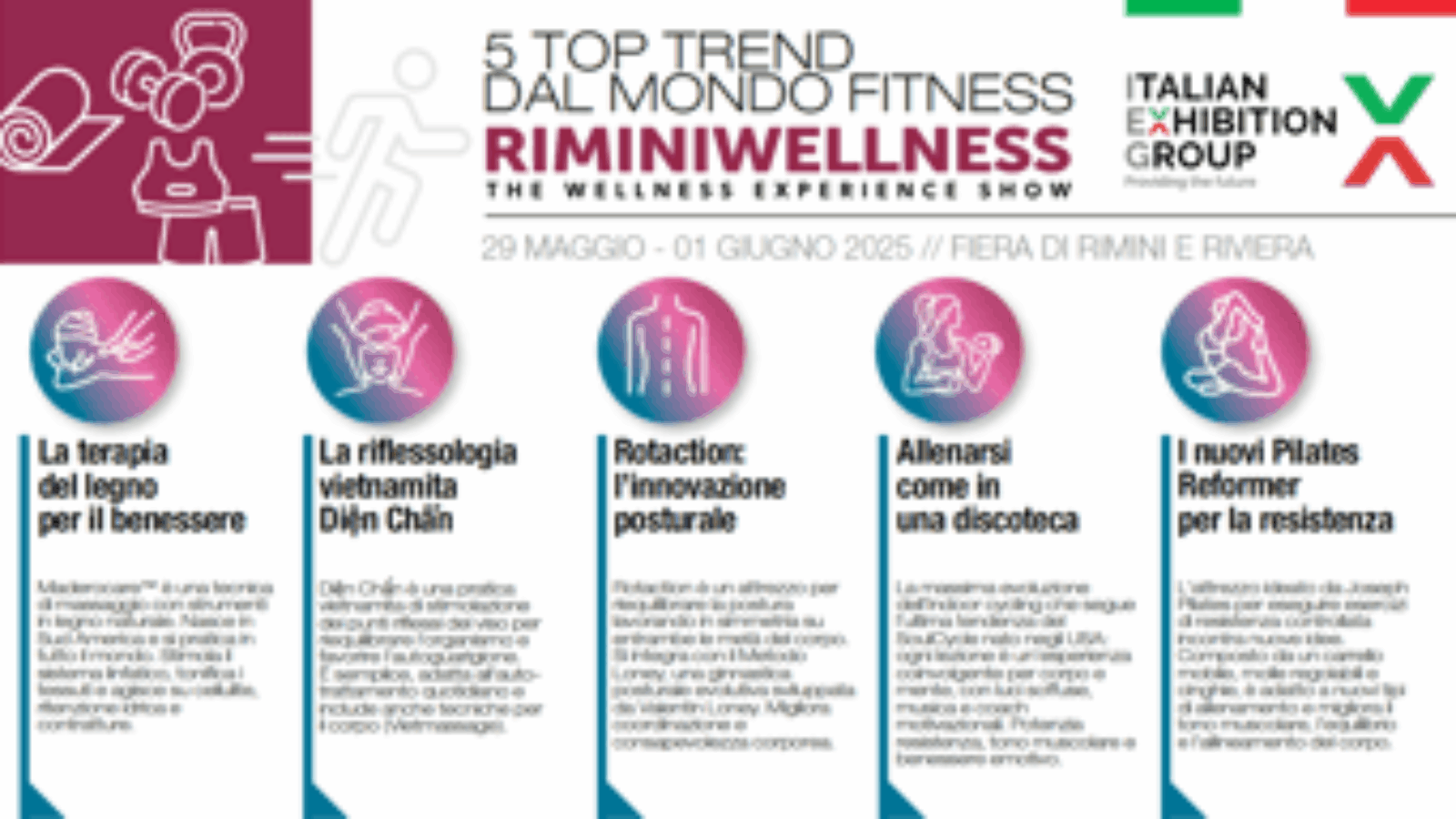 Torna RiminiWellness tra massaggi con legno, riflessologia facciale e indoor cycling