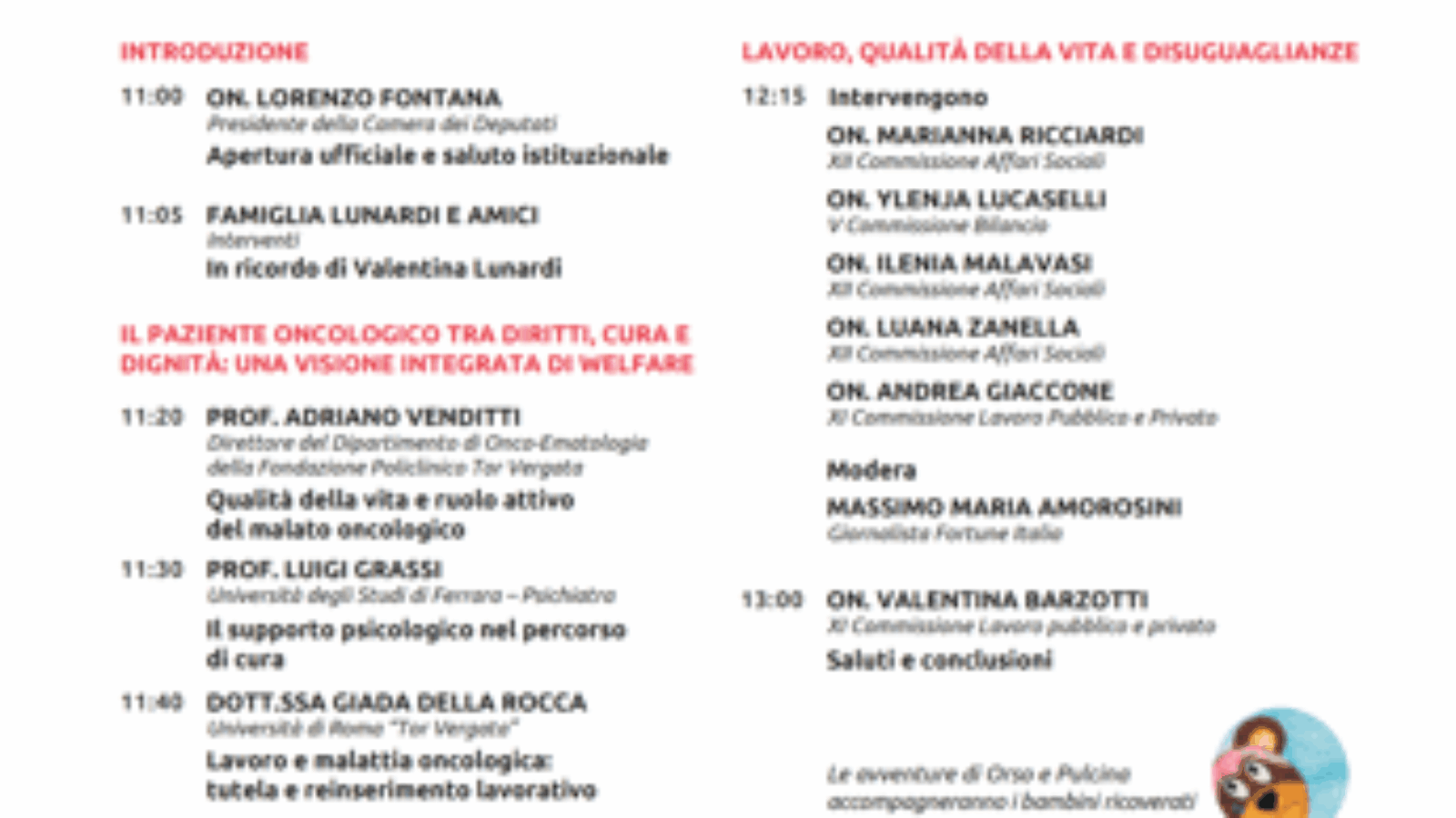 'Le avventure di Orso e Pulcina', un libro per i diritti dei malati oncologici