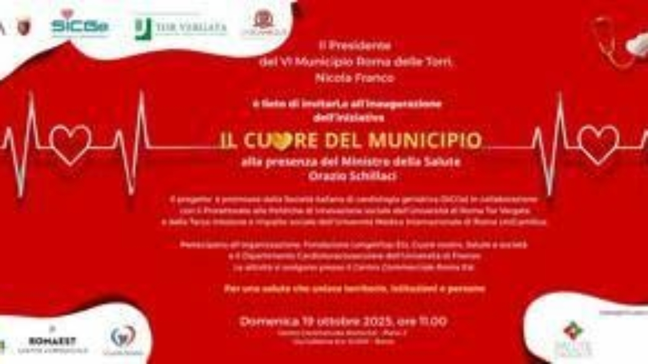 'Il cuore del VI municipio', al via progetto prevenzione cardiovascolare per over65