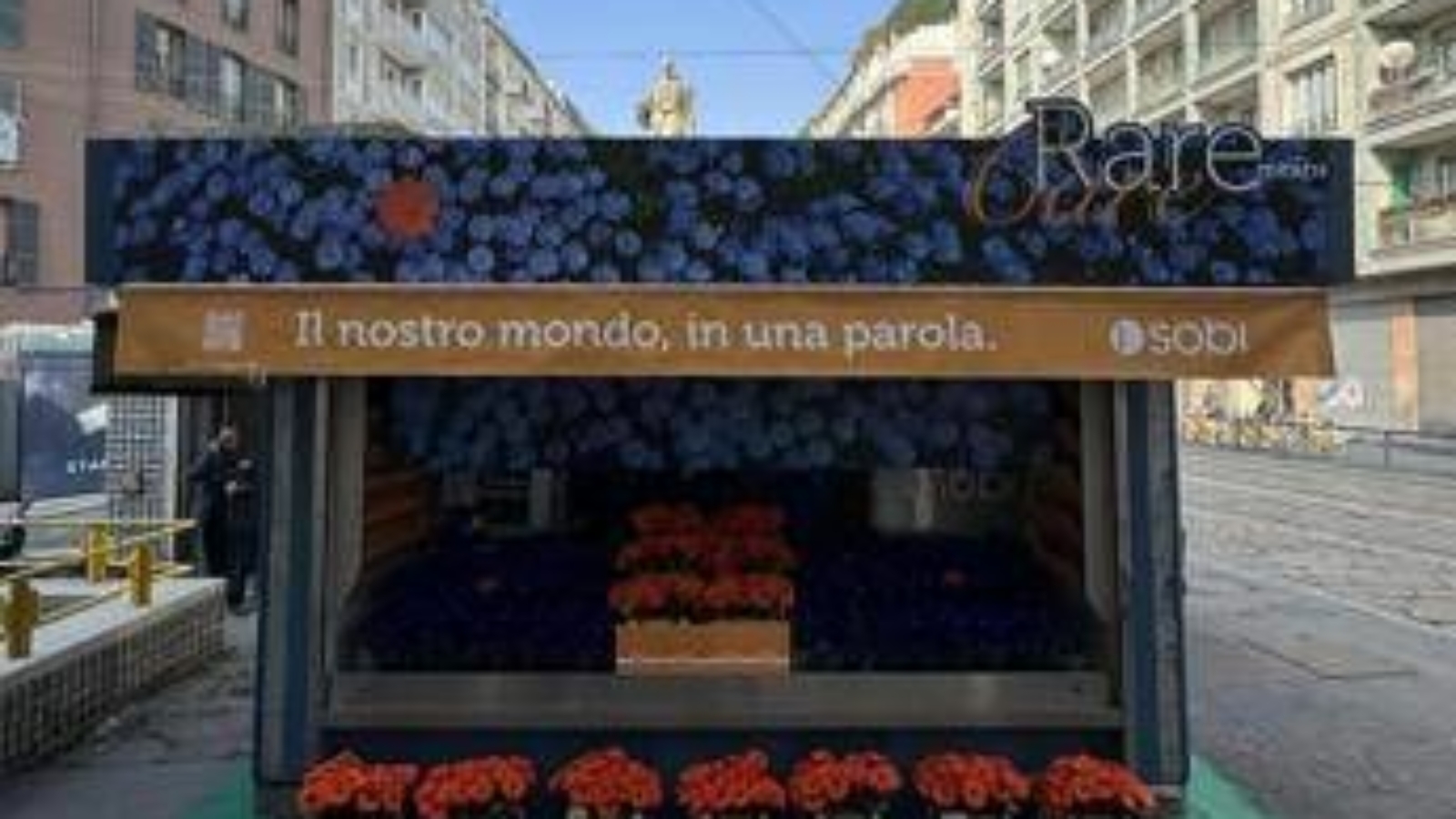 Giornata mondiale malattie rare, un'edicola di fiori per la campagna RareMeansCare